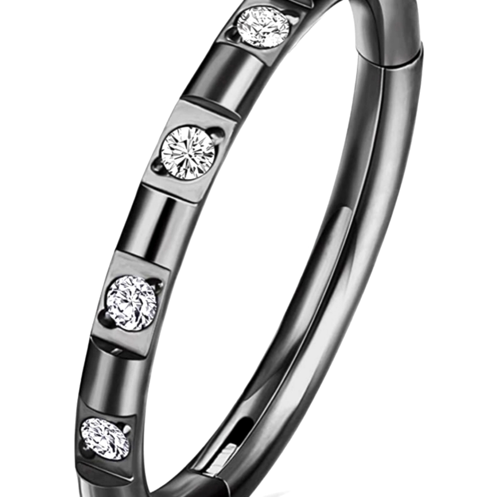 Surgical steel hoop nose ring 18G 8mm black